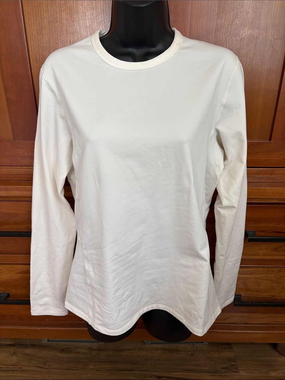 Arc’teryx Women’s Long-Sleeve fleece lined Crewneck Top in Cream